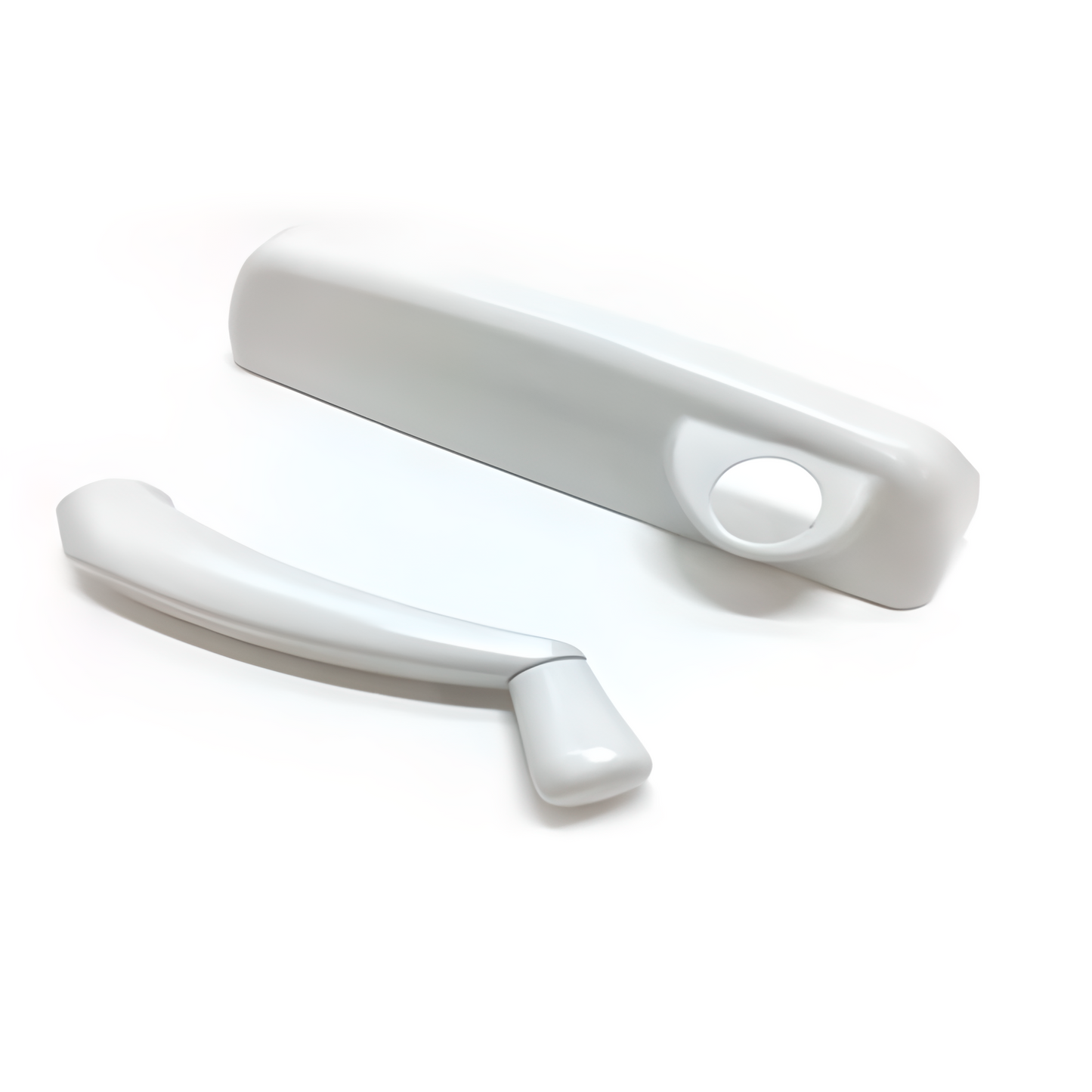 [F2-14] POIGNÉE ET COUVERT EN ACIER DROITE POUR OPÉRATEUR DE FENÊTRE (BLANC)