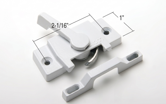 [F5-14] LOQUET À CAME BLANC + GÂCHE (TROU ''A'') POUR FENÊTRE