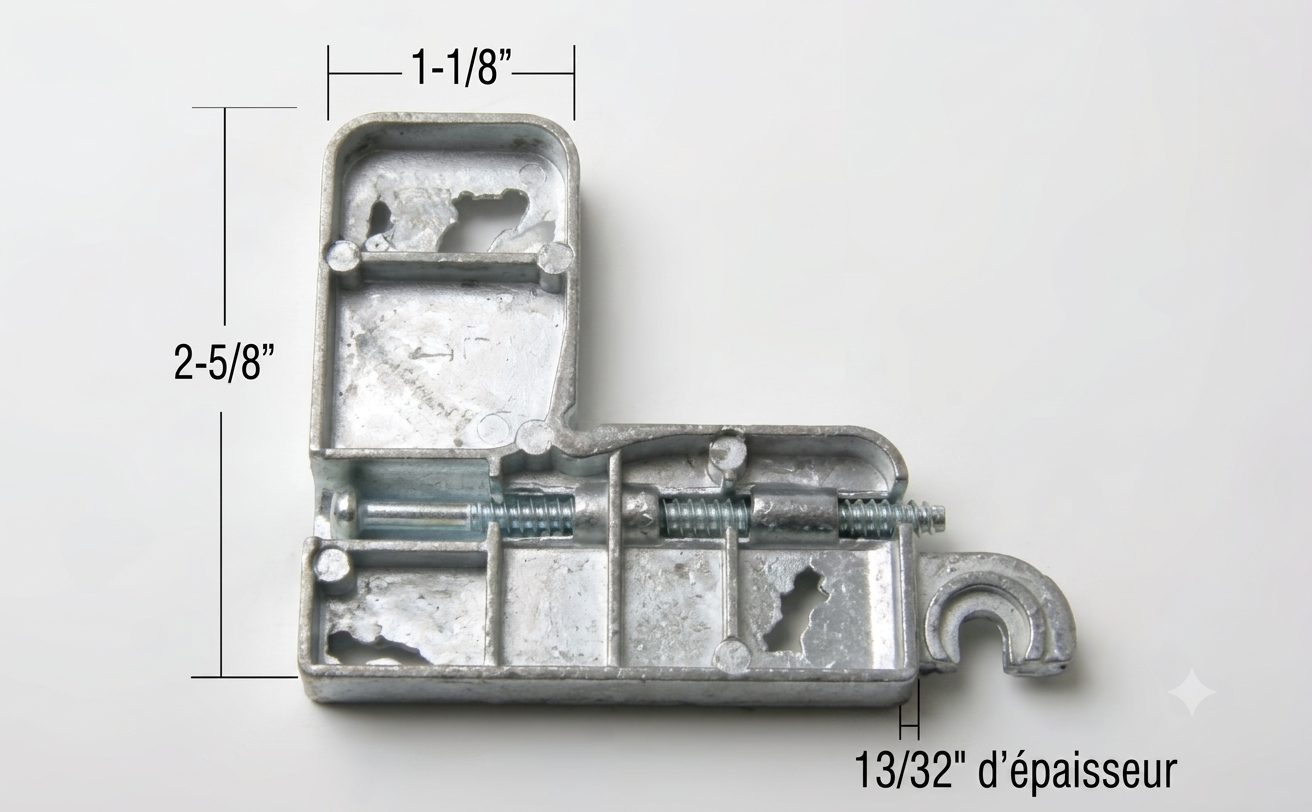 [M5-01] COIN EN ACIER POUR PORTE MOUSTIQUAIRE