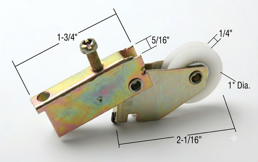 [M1-09] ROULETTE À BILLES 1'' EN NYLON POUR PORTE MOUSTIQUAIRE  (LONGUE)