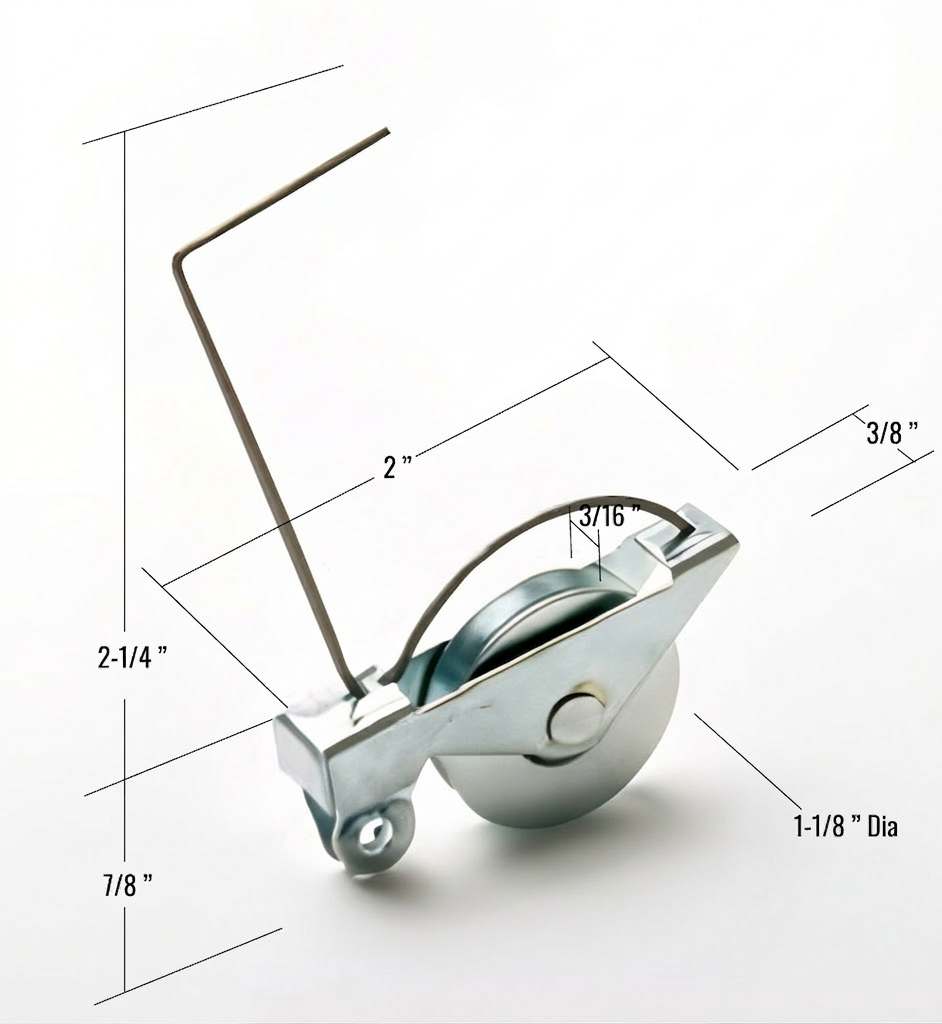 [M1-12] ROULETTE À BILLES 1-1/8'' EN ACIER POUR PORTE MOUSTIQUAIRE