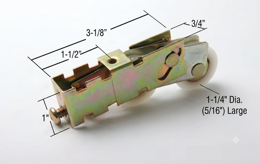 [P1-05] ROULETTE TANDEM À BILLES 1-1/4'' EN NYLON POUR PORTE PATIO