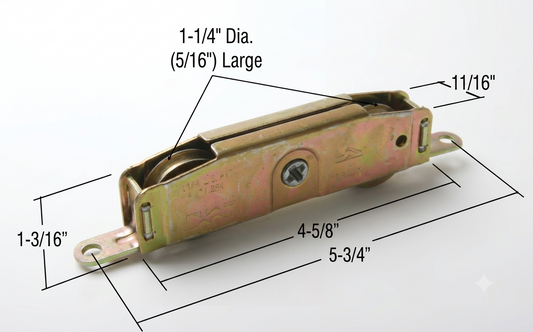 [P1-06] ROULETTE TANDEM À BILLES 1-1/4'' EN ACIER POUR PORTE PATIO