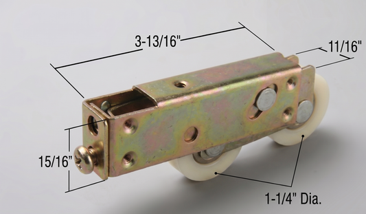 [P1-08] ROULETTE TANDEM À BILLES 1-1/4'' EN NYLON POUR PORTE PATIO