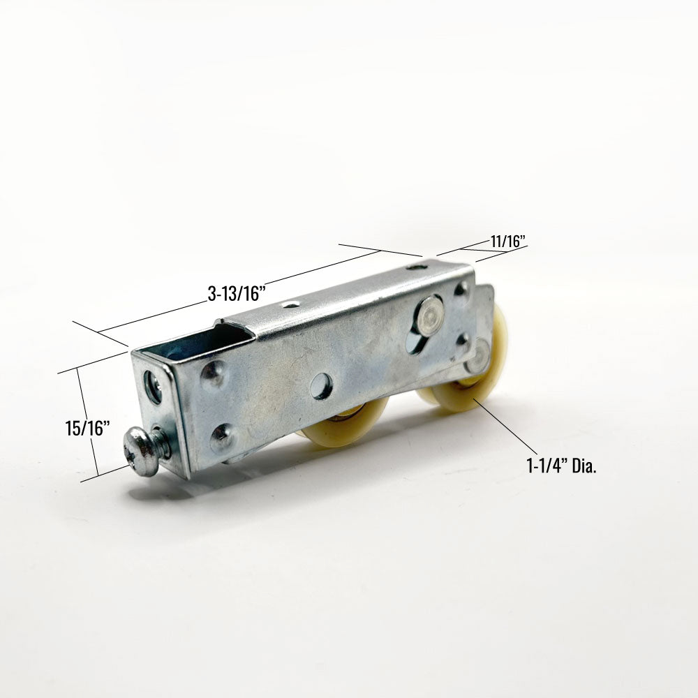 [P1-08] ROULETTE TANDEM À BILLES 1-1/4'' EN NYLON POUR PORTE PATIO