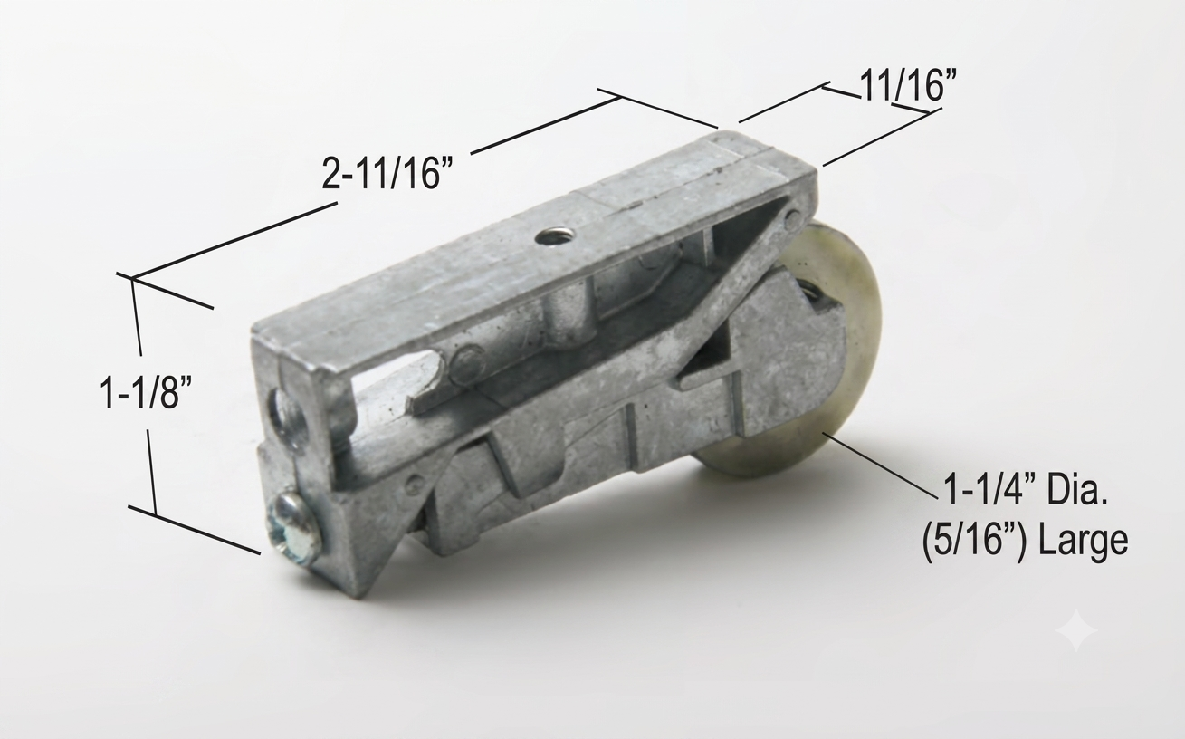[P1-09] ROULETTE À BILLES 1-1/4'' EN NYLON POUR PORTE PATIO
